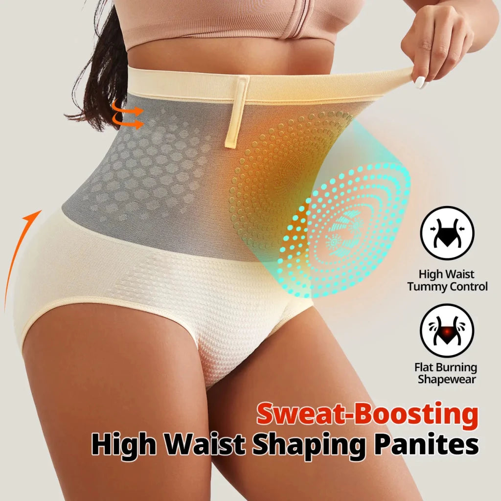 Flarixa 1/2/3Pcs Seamless Women's High Waist Abdomen Control Panties Magnetic Therapy Warm Uterus Underwear Body Shaping Briefs - Apex Therapy