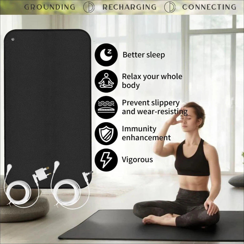 Grounding Mat – Soft Conductive Sheet with Cord & Adapter Kit - Apex Therapy
