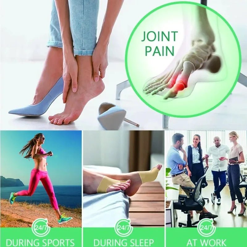 Hallux Valgus Bunion Corrector Orthotics Toe Separator - Feet Bone Thumb Adjuster Pedicure Sock Straightener for Foot Health - Apex Therapy