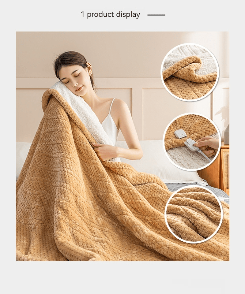 Heated Office Blanket – Soft Plush Throw, 150 x 130 cm - Heated Blanket - Apex Therapy