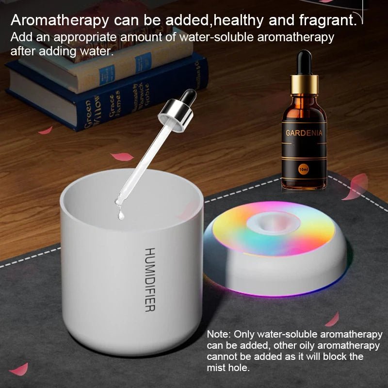HOMEFISHMini Air Humidifier Usb Aroma Diffuser Essential Oil Purifier Cool Mist Sprayer Home BedroomLED Desktop humidificador - Aroma Diffuser - Apex Therapy