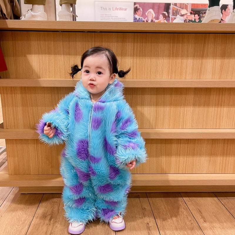 Hooded Animal Baby Jumpsuit – Warm Zip-Up Romper - Baby Clothing - Apex Therapy