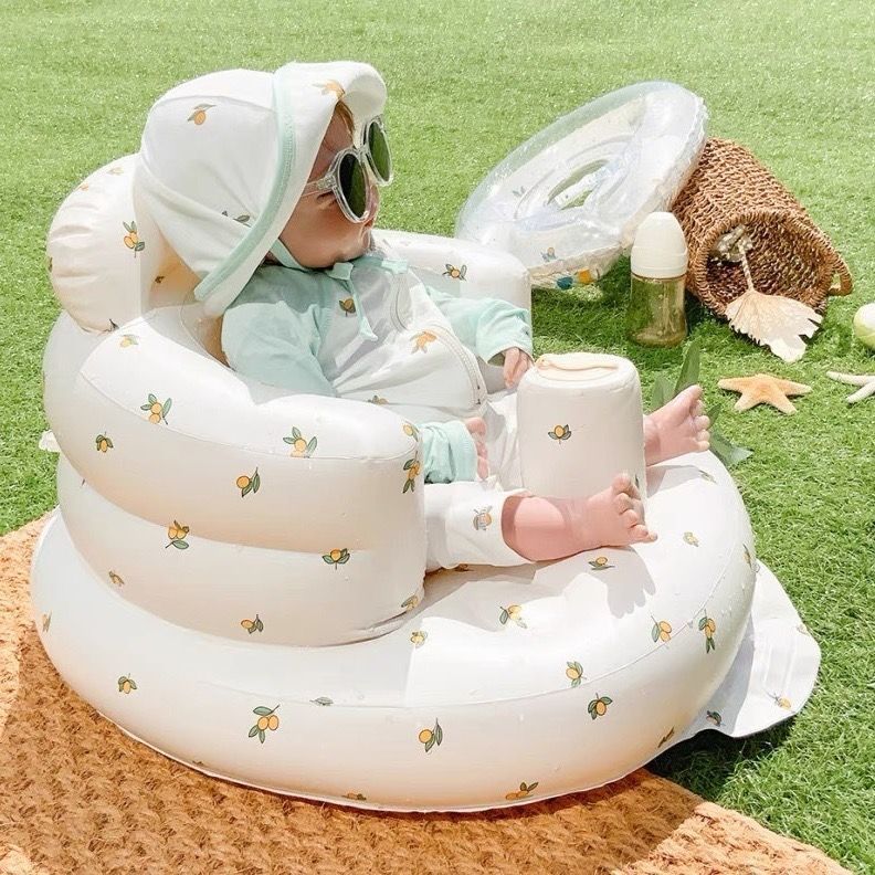Inflatable Baby Floor Seat – Built-In Pump, Ages 6–24 Months - Baby Seat - Apex Therapy