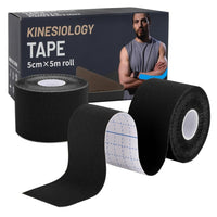 Kinesiology Tape – 2 Rolls, Waterproof & Breathable, Black - Kinesiology Tape - Apex Therapy
