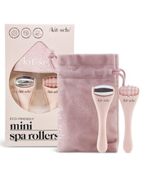 Kitsch Mini Face & Eye Roller Set – Cooling Steel & Silicone, Blush - Face Roller - Apex Therapy