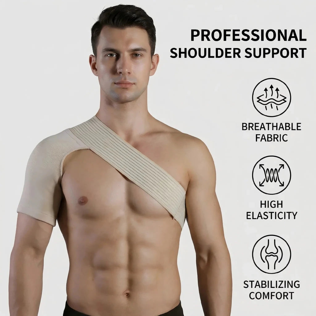 Knitted Shoulder Compression Sleeve – Adjustable Ribbed Strap - Shoulder Support - Apex Therapy