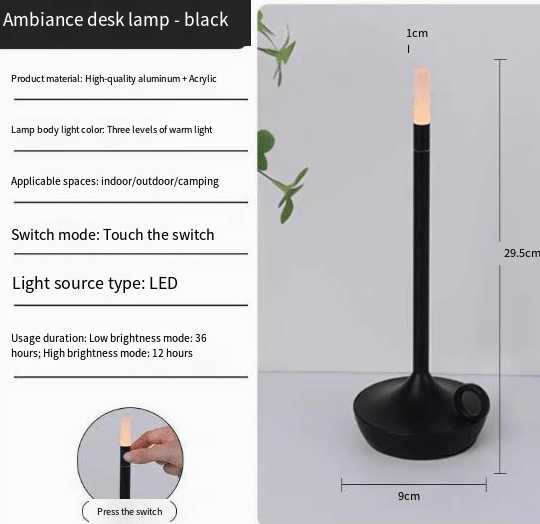 LED Vintage Candle Table Lamp – Modern Minimalist Design - Table Lamp - Apex Therapy