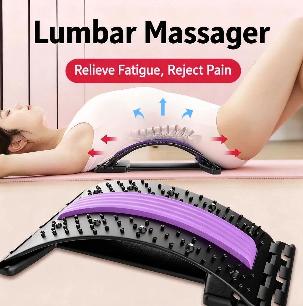Lumbar Back Stretcher Massager, Spine Pain Relief Vertebral Relaxer for Lower Back Traction & Waist Correction - Apex Therapy