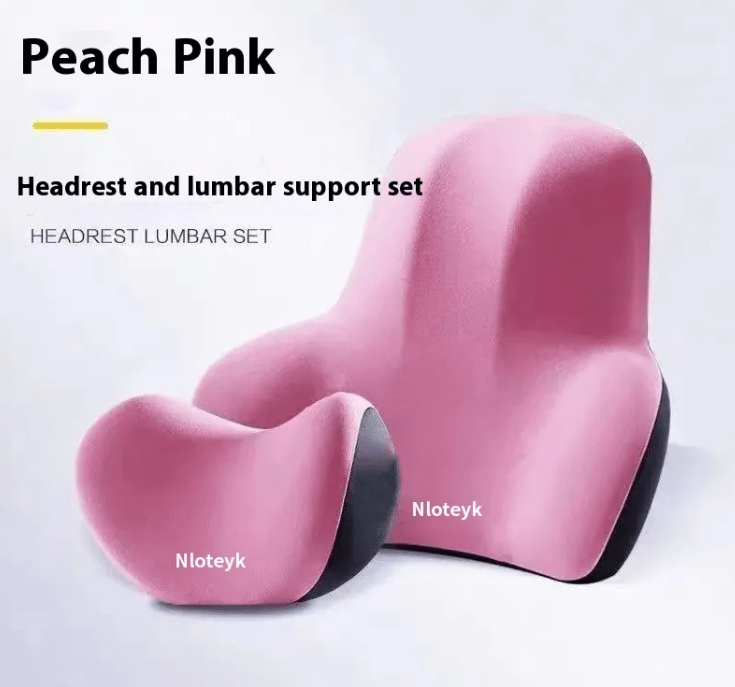 Memory Foam Car Cushion Set – Suede Headrest & Lumbar Pillow - Seat Cushion - Apex Therapy