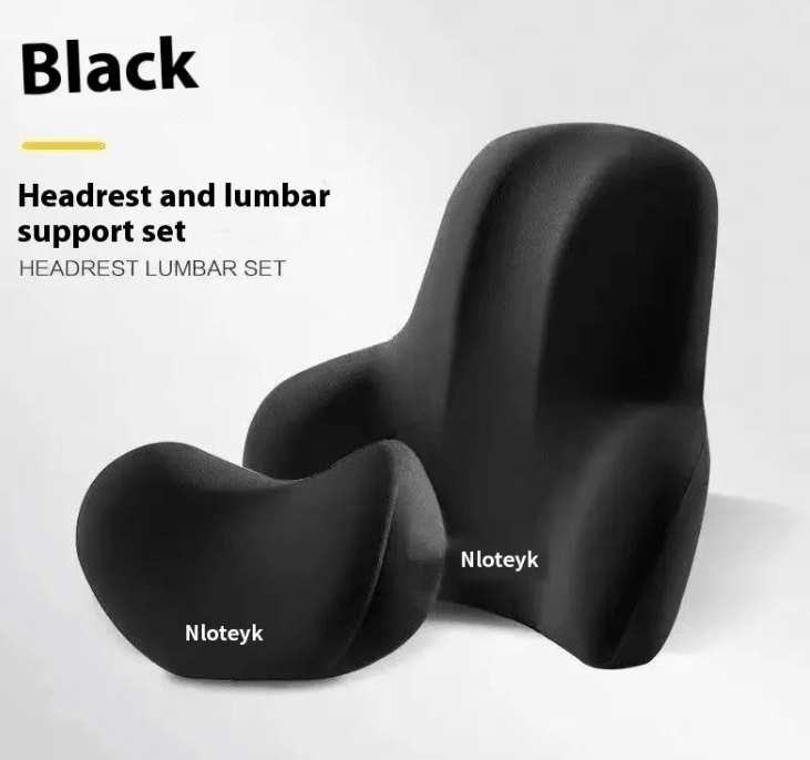 Memory Foam Car Cushion Set – Suede Headrest & Lumbar Pillow - Seat Cushion - Apex Therapy