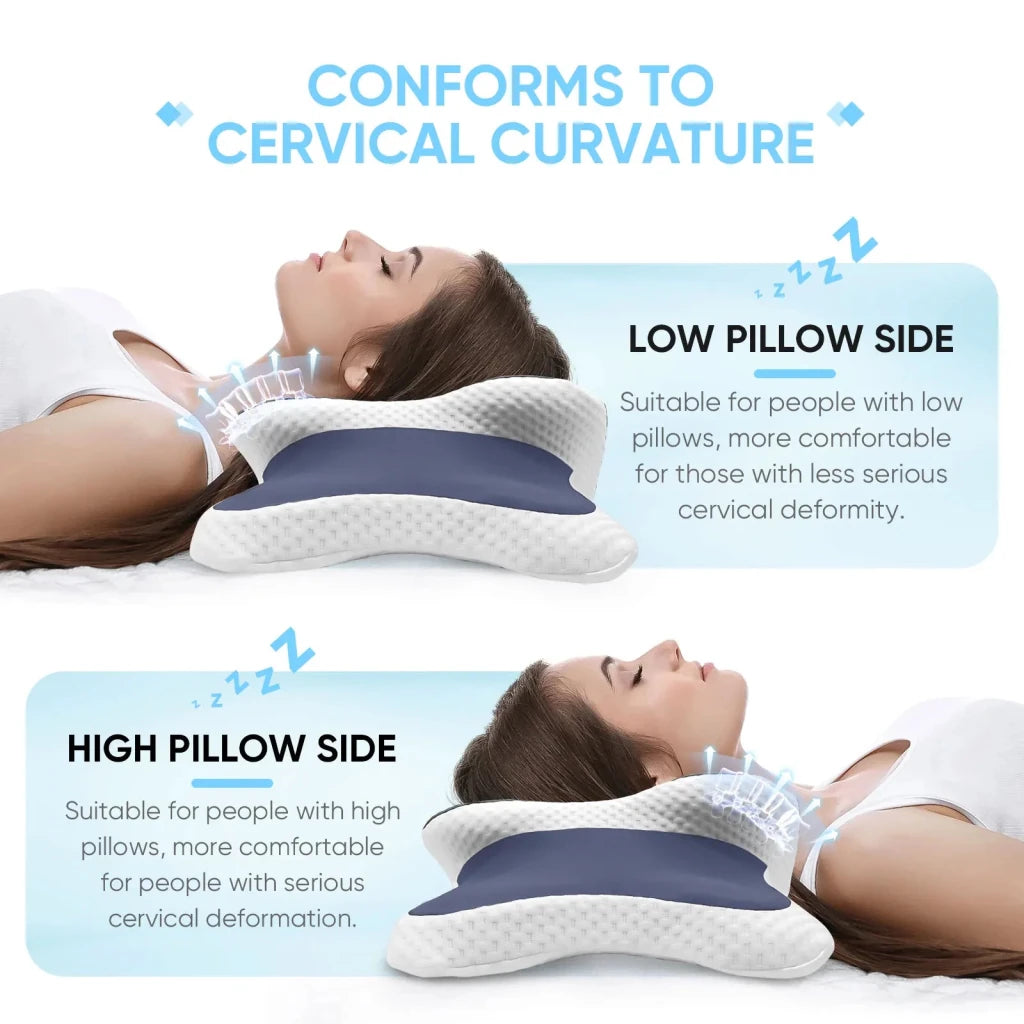 Memory Foam Cervical Pillow – Contoured Neck Support for Side, Back & Stomach Sleepers - Pillow - Apex Therapy