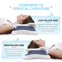 Memory Foam Cervical Pillow – Contoured Neck Support for Side, Back & Stomach Sleepers - Pillow - Apex Therapy