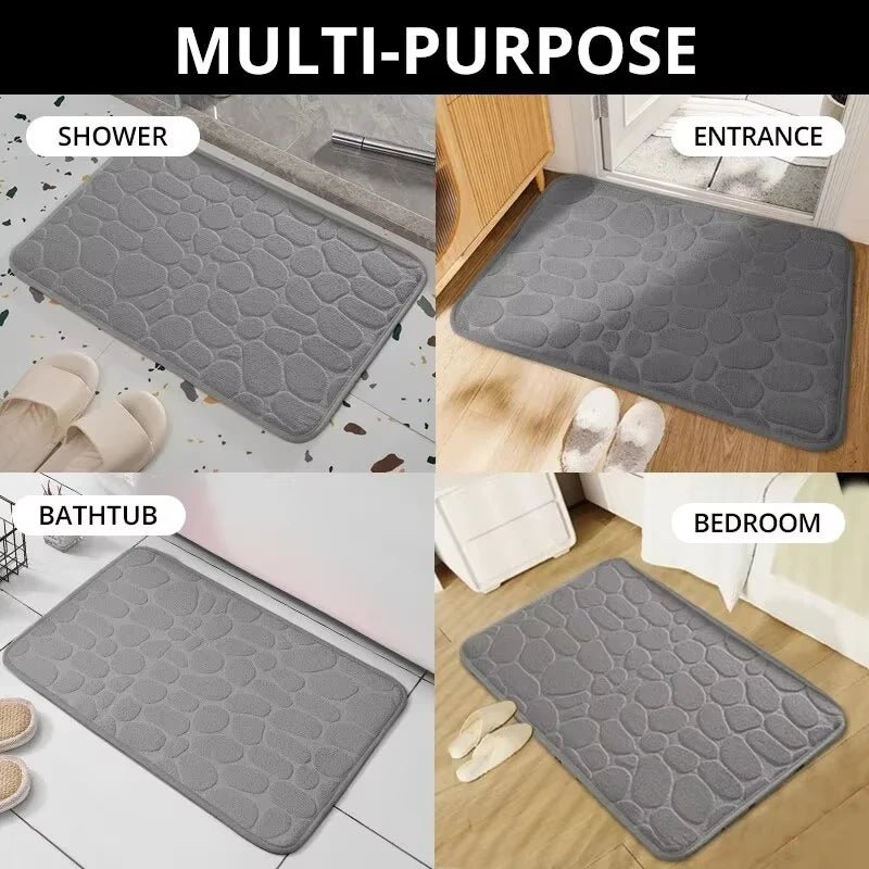 Memory Foam Non-Slip Bath Mat (Embossed Velvet) - Bath Mat - Apex Therapy