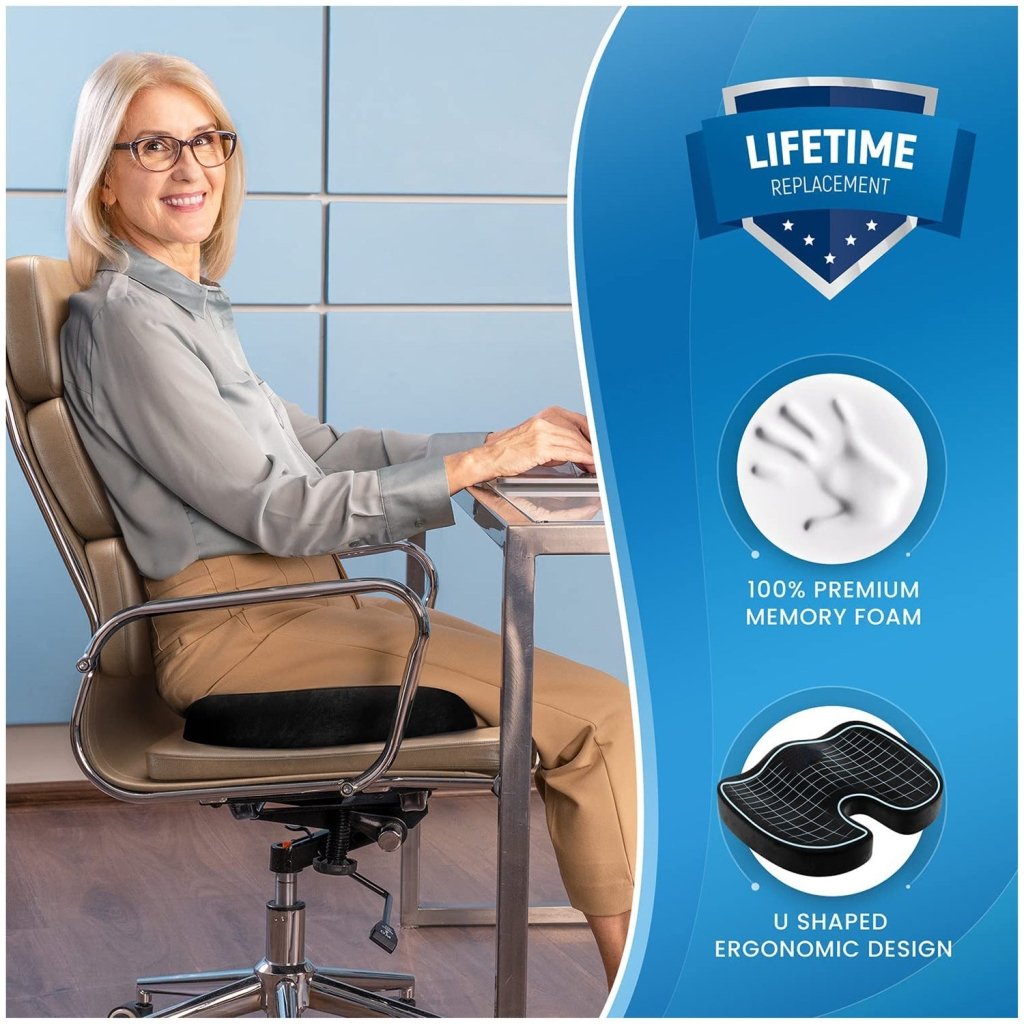 Memory Foam Seat Cushion – Foam or Cool Gel, Office & Car - Seat Cushion - Apex Therapy