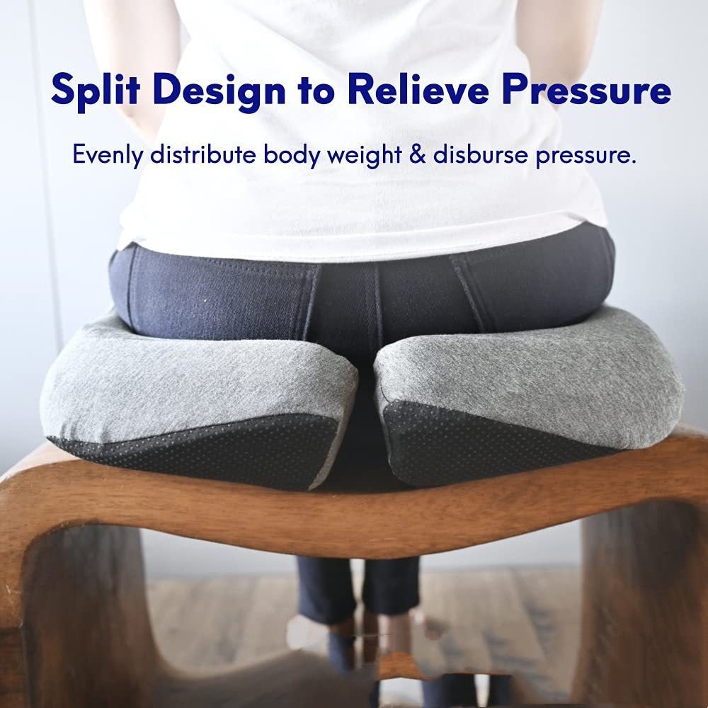 Memory Foam Seat Cushion & Lumbar Pillow – Car & Office, Black or Gray - Seat Cushion - Apex Therapy
