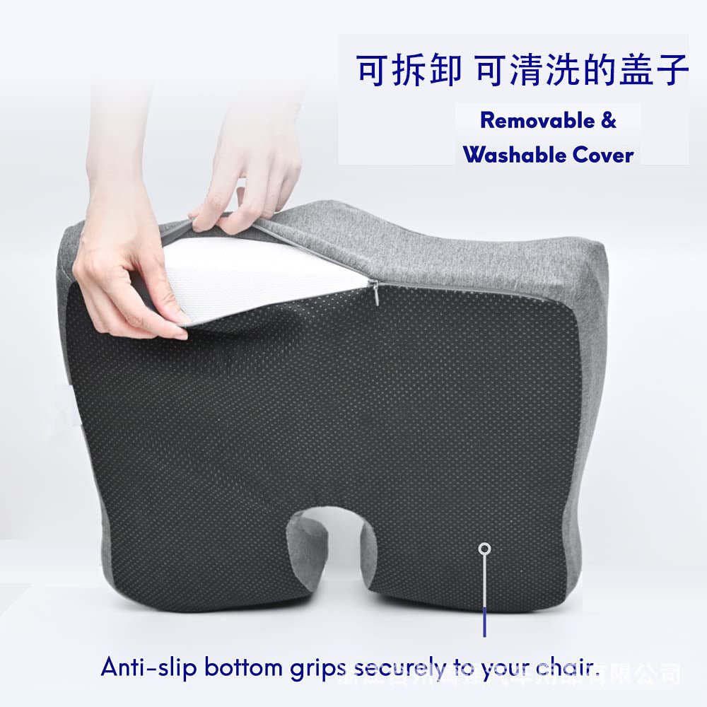 Memory Foam Seat Cushion & Lumbar Pillow – Car & Office, Black or Gray - Seat Cushion - Apex Therapy