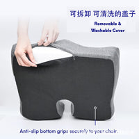 Memory Foam Seat Cushion & Lumbar Pillow – Car & Office, Black or Gray - Seat Cushion - Apex Therapy