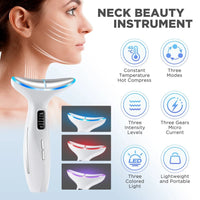 Microcurrent Neck & Face Massager with EMS & LED Therapy - Facial Device - Apex Therapy