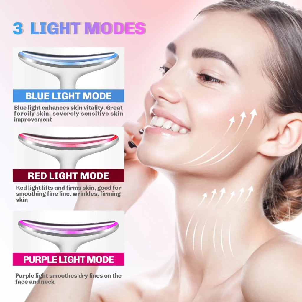 Microcurrent Neck & Face Massager with EMS & LED Therapy - Facial Device - Apex Therapy