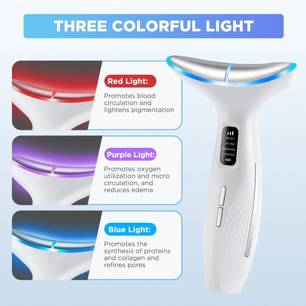 Microcurrent Neck & Face Massager with EMS & LED Therapy - Facial Device - Apex Therapy