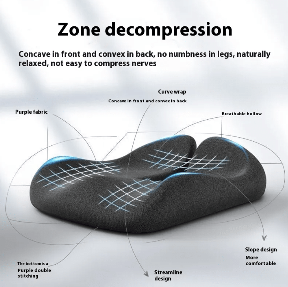 Non-Collapse Memory Foam Seat Cushion – Cooling Ice Silk Cover - Seat Cushion - Apex Therapy