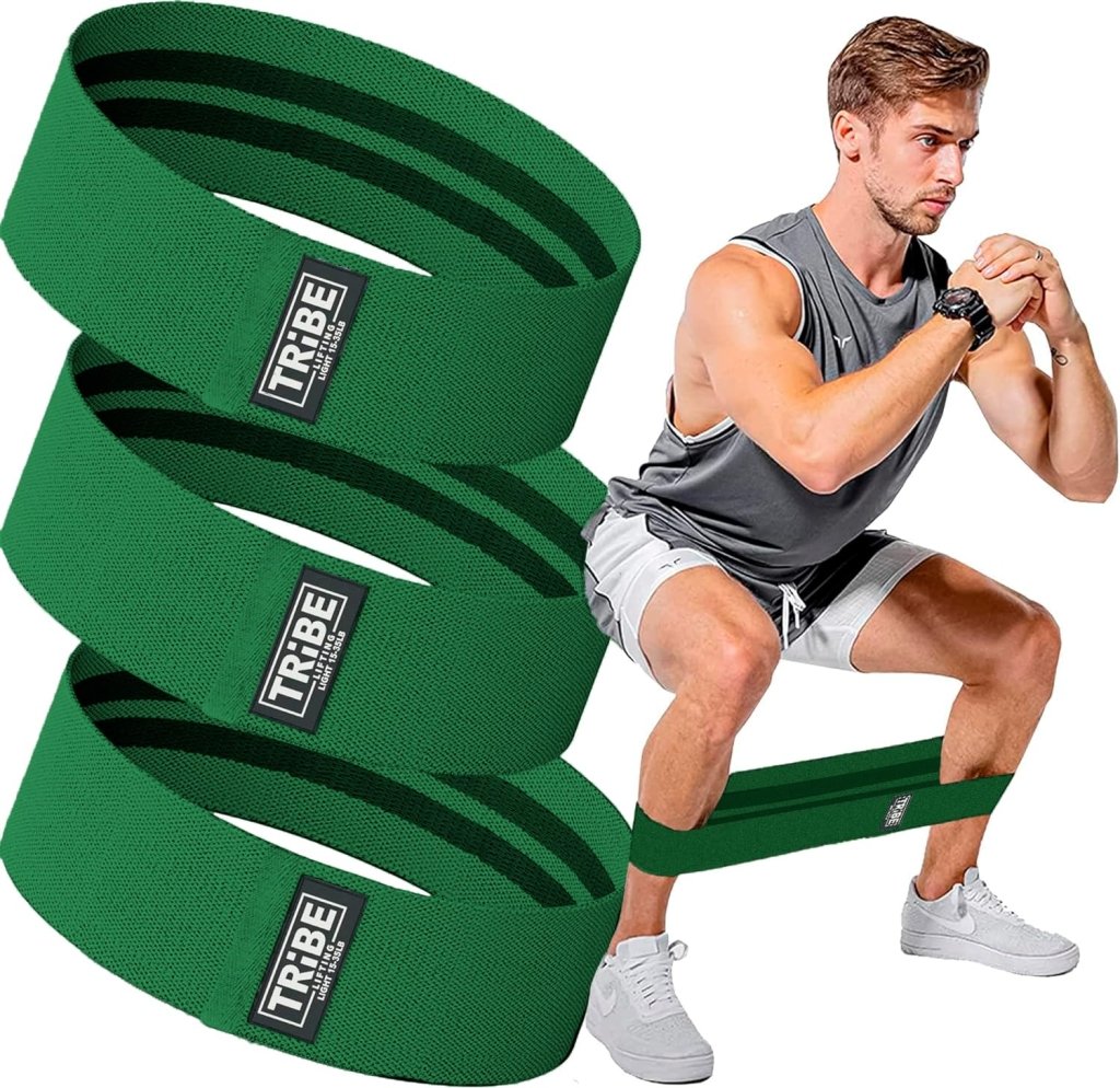 Non-Slip Fabric Hip Bands – Medium Resistance, Green - Resistance Bands - Apex Therapy