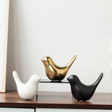 Nordic Ceramic Bird Figurine – Minimalist Home Decor