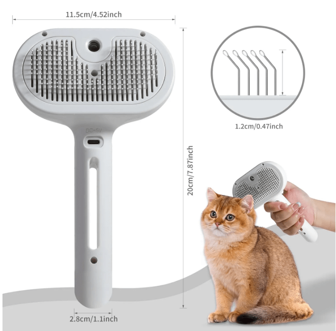 Pet Spray Grooming Brush – Mist Brush for Cats & Dogs - Pet Grooming - Apex Therapy