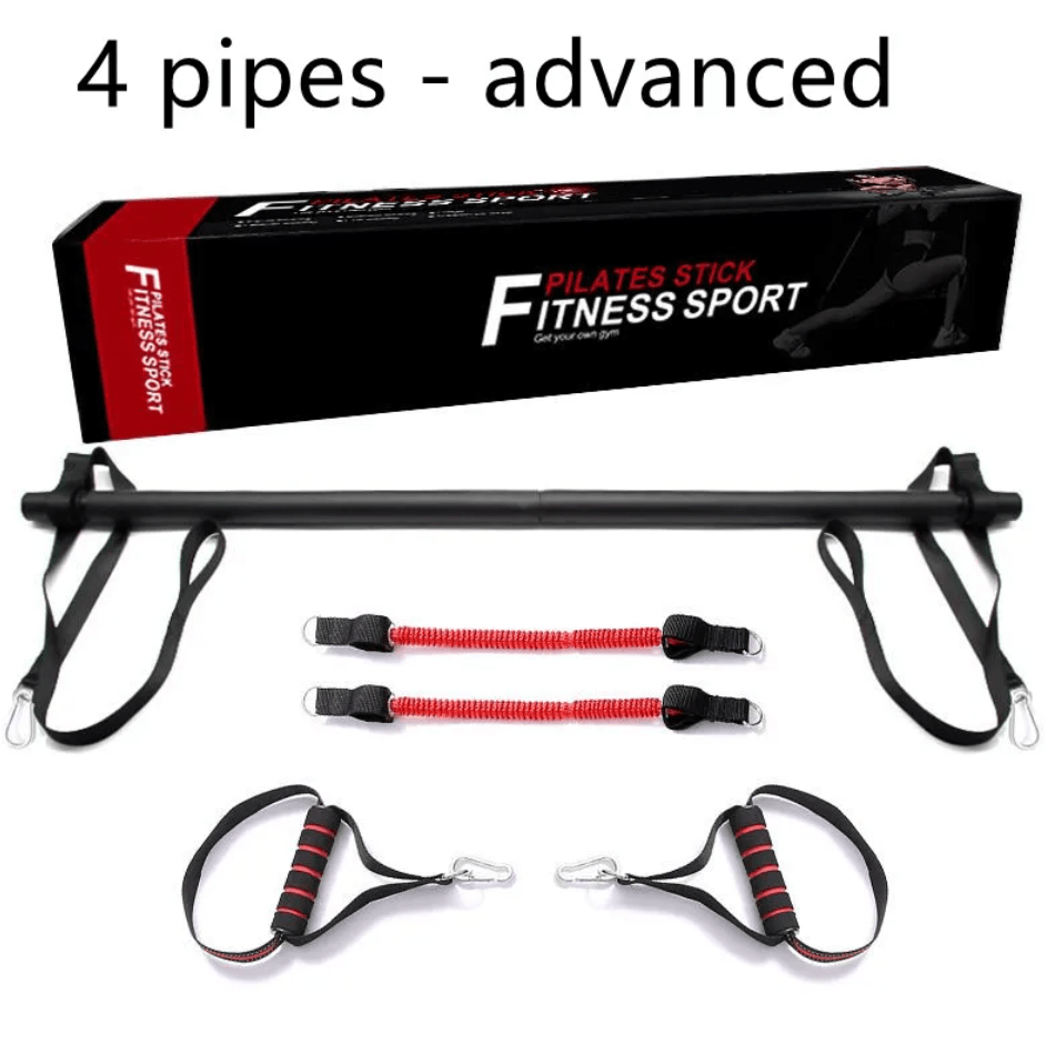 Pilates Bar Kit with Resistance Bands – 2, 4 or 6 Tubes - Pilates Bar - Apex Therapy