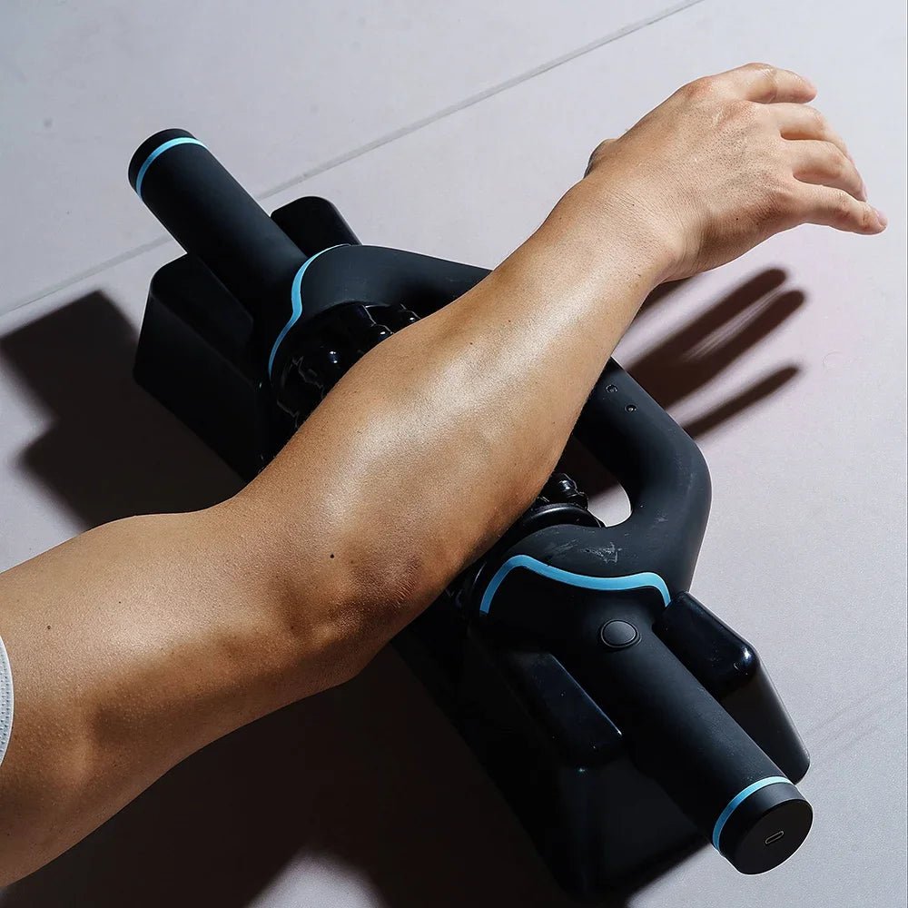 Rechargeable Rolling Massager – 6 Speeds, Hands-Free Stand - Massage Roller - Apex Therapy