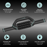 Rechargeable Rolling Massager – 6 Speeds, Hands-Free Stand - Massage Roller - Apex Therapy