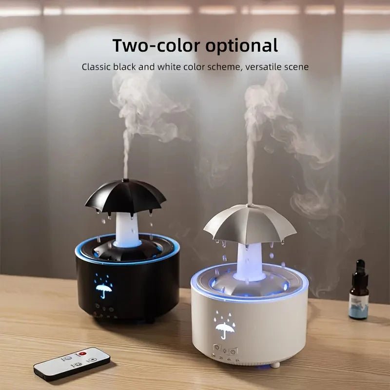 Rotating Umbrella Humidifier & Aroma Diffuser – 7-Color LED Light with Remote - Apex Therapy