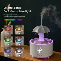 Rotating Umbrella Humidifier & Aroma Diffuser – 7-Color LED Light with Remote - Apex Therapy