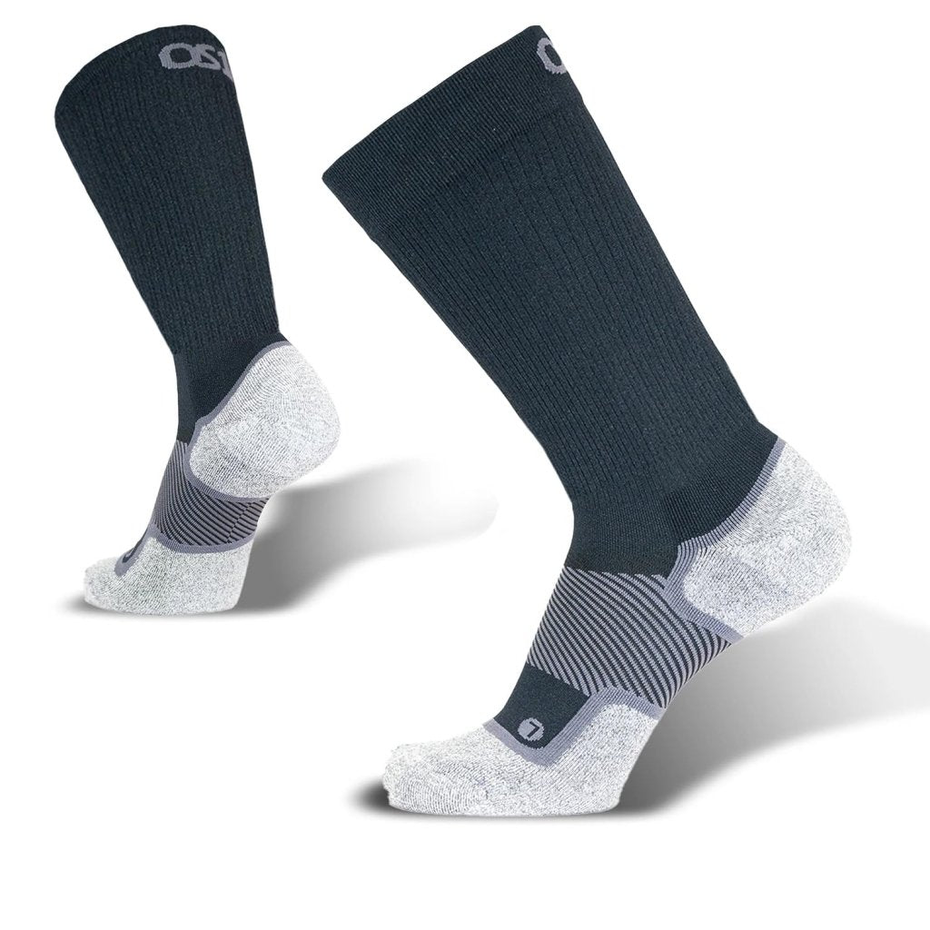 Seamless Wide Comfort Socks – Light Compression Crew, Black - Socks - Apex Therapy