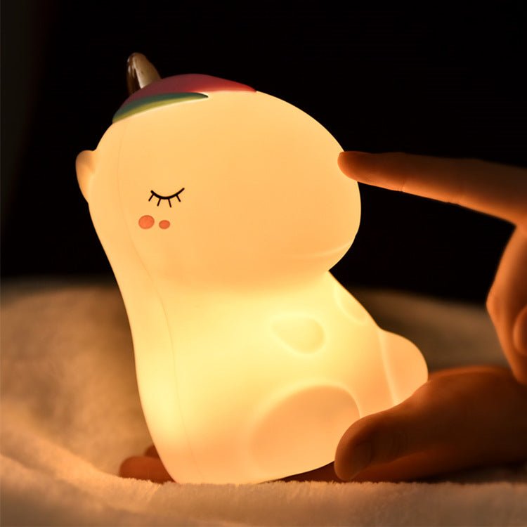 Silicone Unicorn Night Light – 7 Colors, USB Rechargeable, Pink - Night Light - Apex Therapy