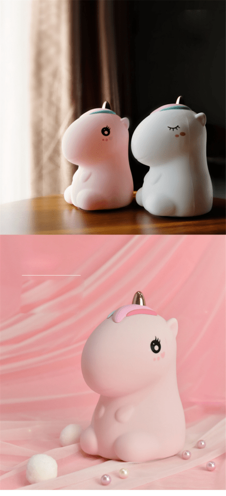 Silicone Unicorn Night Light – 7 Colors, USB Rechargeable, Pink - Night Light - Apex Therapy