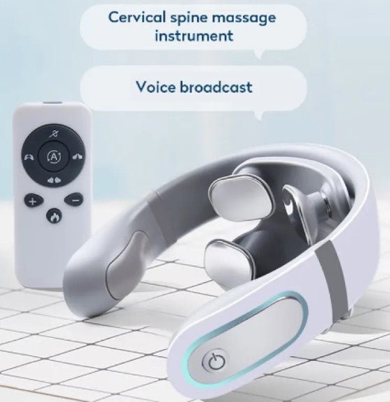Smart Neck Massager – Cordless Heated Pulse Massager with Remote - Apex Therapy