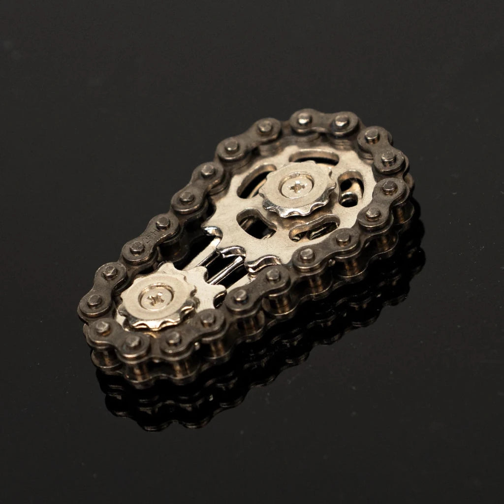 Stainless Steel Bicycle Chain Fidget Spinner – Silent Desk Focus Toy - Fidget Toy - Apex Therapy
