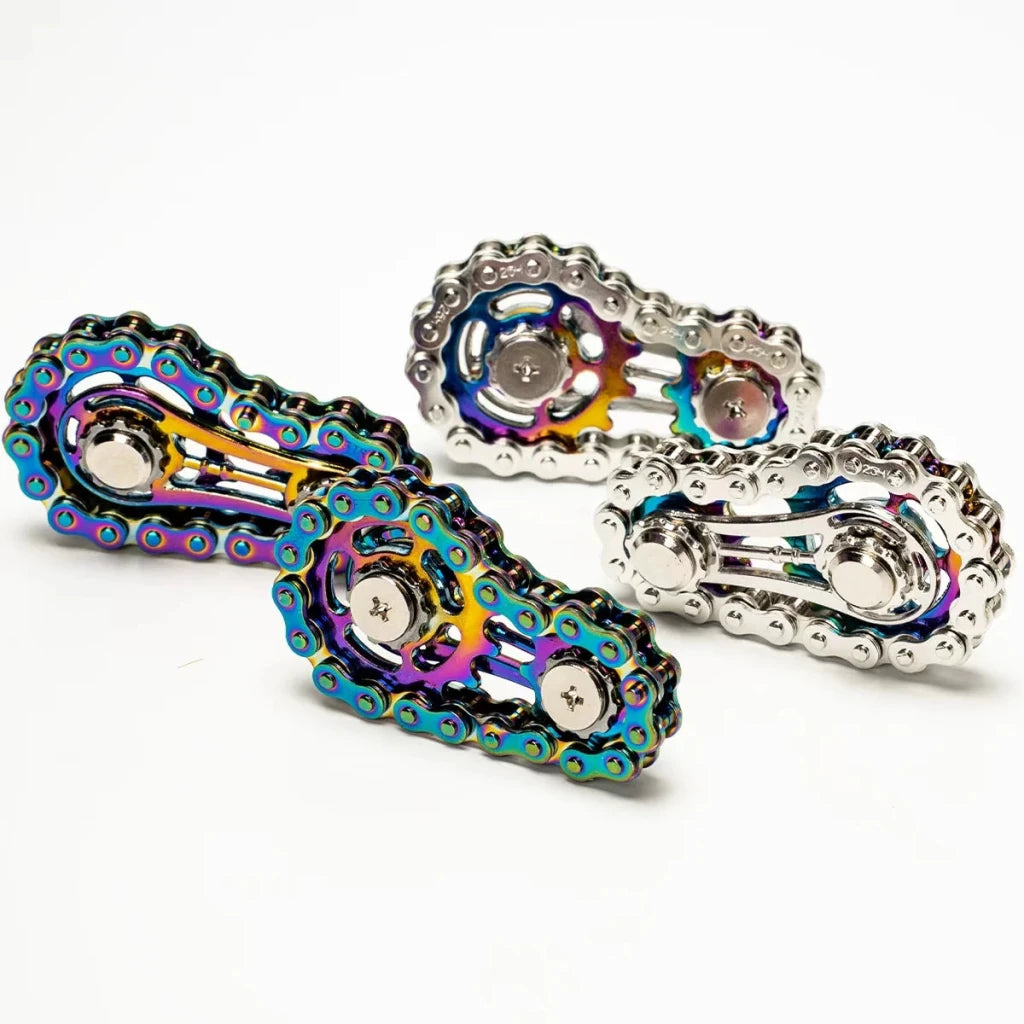 Stainless Steel Bicycle Chain Fidget Spinner – Silent Desk Focus Toy - Fidget Toy - Apex Therapy