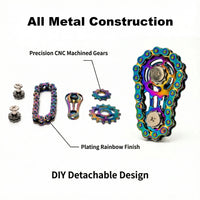 Stainless Steel Bicycle Chain Fidget Spinner – Silent Desk Focus Toy - Fidget Toy - Apex Therapy