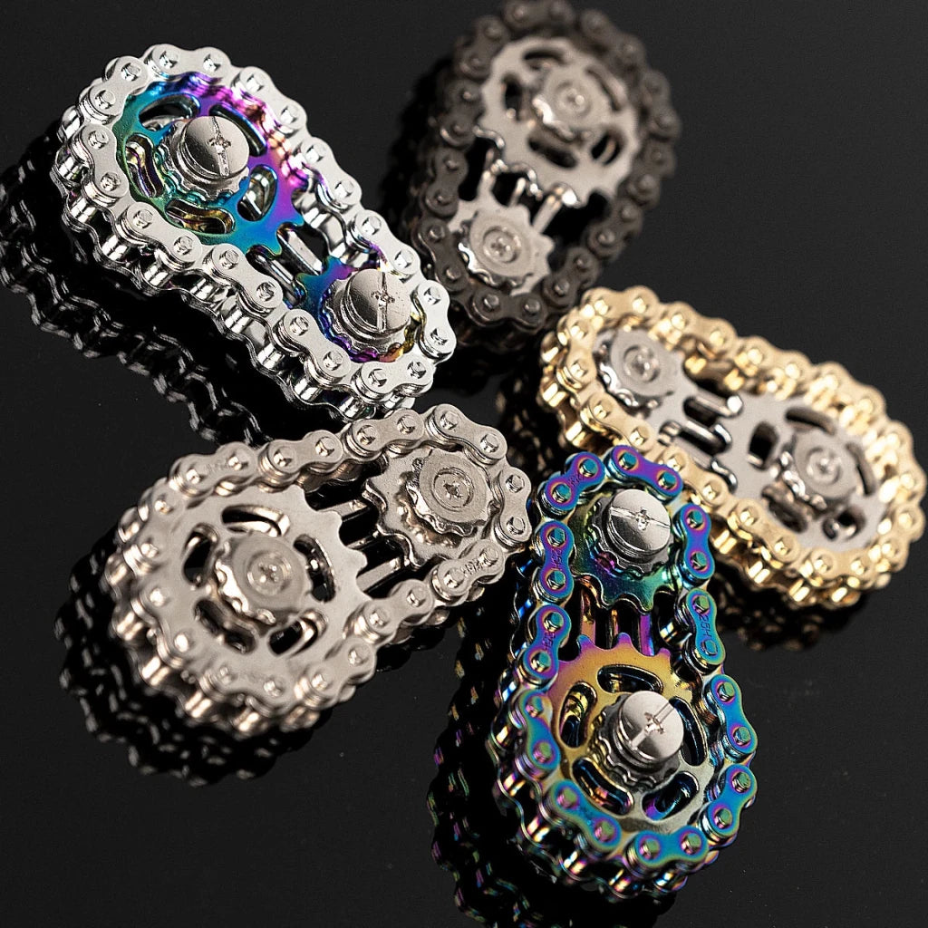 Stainless Steel Bicycle Chain Fidget Spinner – Silent Desk Focus Toy - Fidget Toy - Apex Therapy
