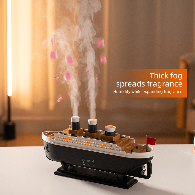 Steamship aroma diffuser with color LED light – Apex Therapy, view 2