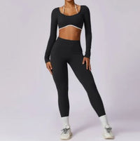 Strappy Back Yoga Set – Sports Bra & Matching Leggings - Activewear Set - Apex Therapy