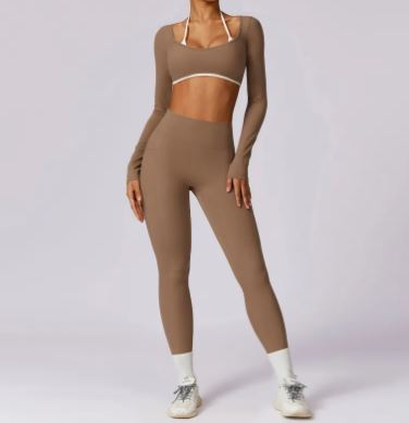 Strappy Back Yoga Set – Sports Bra & Matching Leggings - Activewear Set - Apex Therapy
