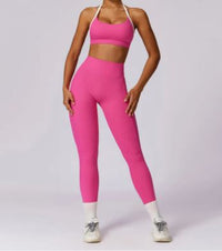 Strappy Back Yoga Set – Sports Bra & Matching Leggings - Activewear Set - Apex Therapy