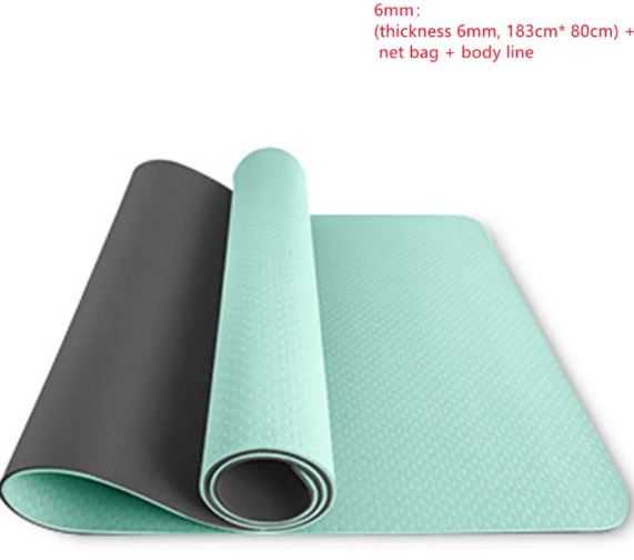 Thick TPE Yoga Mat with Alignment Lines – 6 mm or 8 mm, 183 cm - Yoga Mat - Apex Therapy