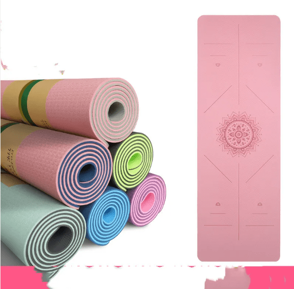 Thick TPE Yoga Mat with Alignment Lines – 6 mm or 8 mm, 183 cm - Yoga Mat - Apex Therapy