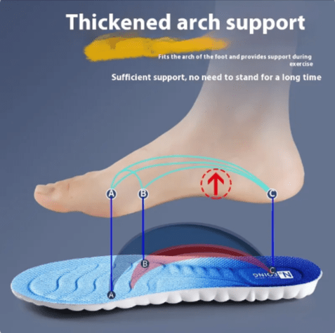 Thickened PU Arch-Support Insoles – Shock-Absorbing, Blue - Insoles - Apex Therapy