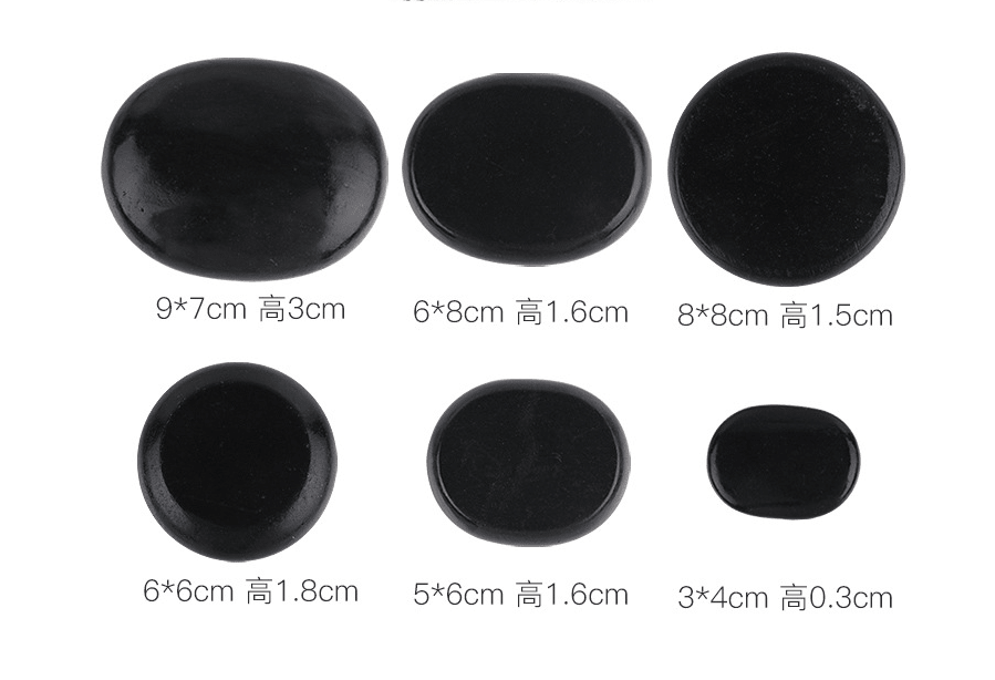 Volcanic Basalt Massage Stones – Hot Stone Set, 6 Sizes - Massage Stones - Apex Therapy