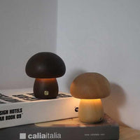 Wooden Mushroom Night Light – Rechargeable Warm LED, 4 Styles - Night Light - Apex Therapy